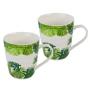 Set of 2 porcelain cups for coffee or tea palm decor 921001