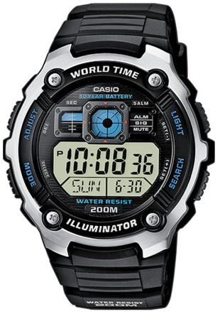 Мъжки часовник Casio AE-2000W-1AV - 10 YEAR BATTERY LIFE
