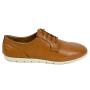 Women's light brown leather shoes with flat soles