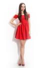Red dress with fallen shoulders
