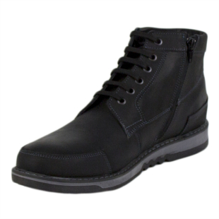 Men's winter boots made of black genuine leather 93178NERO