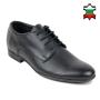 Men's black leather evening shoes with ties