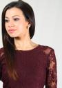 Rochie eleganta din dantela de culoare marsala RUMENA