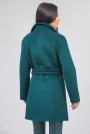 Women's short coat with belt in green color 12204-500