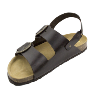 Women's sandals with anatomical sole in dark brown color M15-21-121TMORO