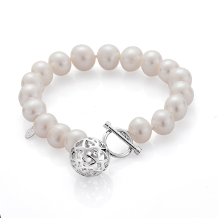 Bracelate with fresh water white pearls R1667BW Swan