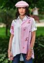 Tunic shirt in two colors white and pink right Avangard