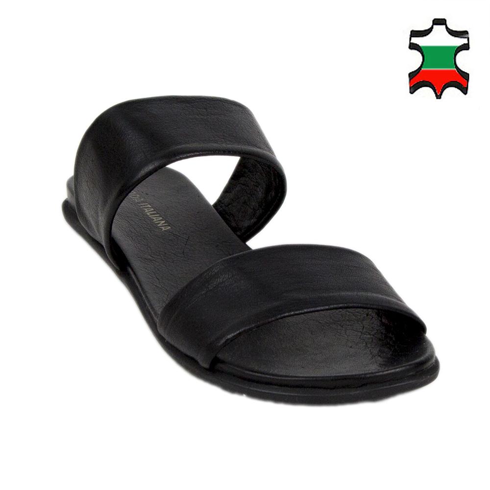 black leather flip flops ladies