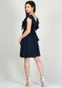 Rochie bleumarin cu volane decorative RUMENA
