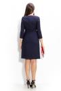 Rochie elegantă în albastru închis cu buzunare