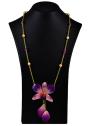 Колие с истински цвят на орхидея, Mayorka и съклени перли  Dannyra Jewels
