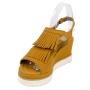 Sandale dama din piele naturala de culoare portocaliu cu franjuri 32869