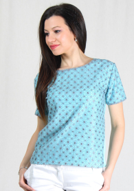 Ladies turquoise blue colour with lace front RUMENA