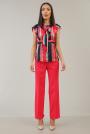 Women's trousers cut fuchsia color 62118-702