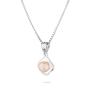Colier de flori de argint cu perle roz de apă dulce GP014R Swan