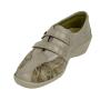 Ladies orthopedic beige leather shoes in combination with stretch