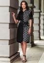 Two-tone dress with black and satin belt Avangard