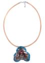 Колие с истинска орхидея и копринена верижка модел 2 Dannyra Jewels