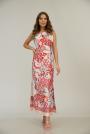 Long summer dress with floral motifs 6398-411