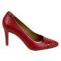 Women's shoes elegant high heel 9 cm red genuine leather 19122RED