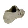 Ladies orthopedic beige leather shoes in combination with stretch