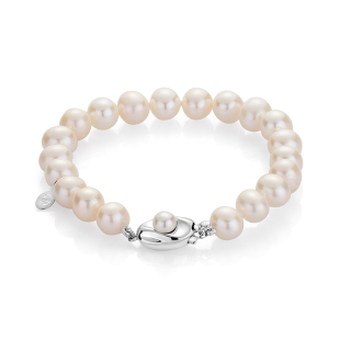 Bracelate with fresh water white pearls R208BW Swan