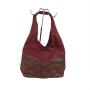 Women's burgundy bag made of genuine leather with snake print 1262BORDOSNAKE