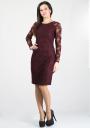 Rochie eleganta din dantela de culoare marsala RUMENA