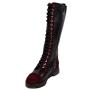 Women's black nappa leather boots with burgundy suede leather 20487