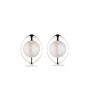 Silver Earrings with white natural pearls GE051W Swan