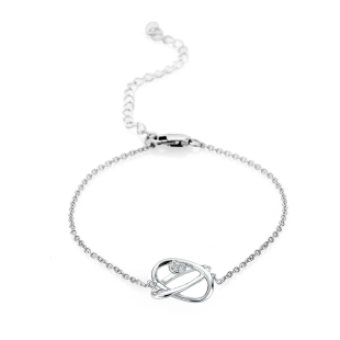 Silver bracelate with zircons JT8288B Swan