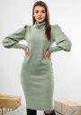 Rochie verde elegantă, cu mânecă șlefuită, cu o vestă Avangard