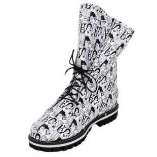 Women's nappa leather boots with print 34184