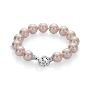 Women's bracelet with pink pearls D049BP