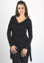 Black asymetric tunic with lace trims BF RUMENA