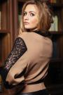 Women's beige top with lace and leather elements Avangard