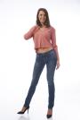 Cardigan în nuanţă corai cu design simplu de damă 8250-3