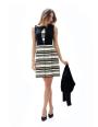 Women's striped dress in white and black 71802/360