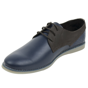Men's blue and brown leather shoes