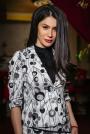 Women suit skirt and jacket print circles Avangard