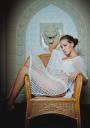 Knited Tunic with Stripe Under in White Colour Z-2012