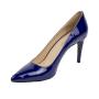 Women's blue shoes high heel 9 cm patent 917100-5