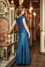 Rochia lungă de culoare albastru denim Avangard