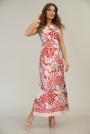 Long summer dress with floral motifs 6398-411
