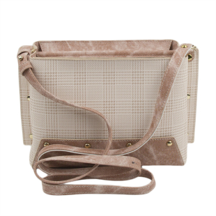 Casual women's bag ash color of roses and checkered 895-5
