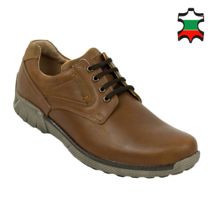 Men's brown leather shoes 32200