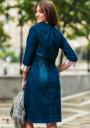 Elegant denim dress with colorful cuffs Avangard