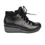 Women's black leather boots 20455