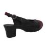 Дамски сандали на нисък ток в бордо и черно 733BLACKRED