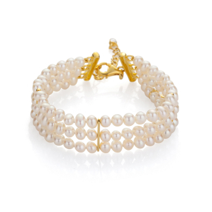 Bracelate with fresh water white pearls R6183BWG Swan